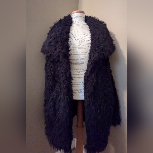 Shyanne Faux Fur Black Jacket Coat Blazer Medium M - Picture 7 of 9